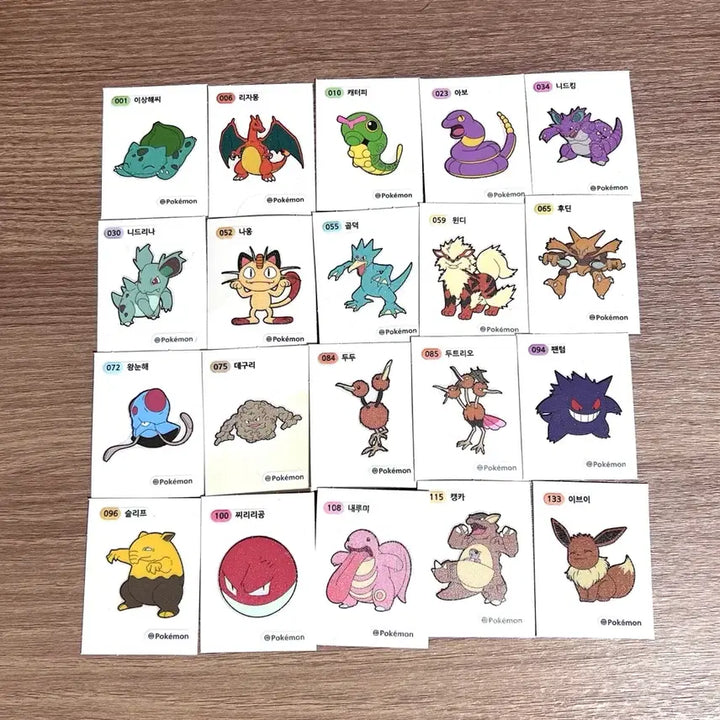 [BUNJANG] Pokemon 1st Generation Sticker Set (Charizard, Gengar, etc.) - 20 Types / 포켓몬스터 1세대 띠부씰 20종 (리자몽 팬텀 등)