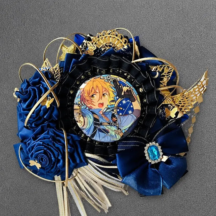 [BUNJANG] Handmade Rosette Badge Holder (58-65mm) / 58-65mmmm 화려한 로제트 뱃지 홀더 / 굿즈 꾸미기/ 백꾸