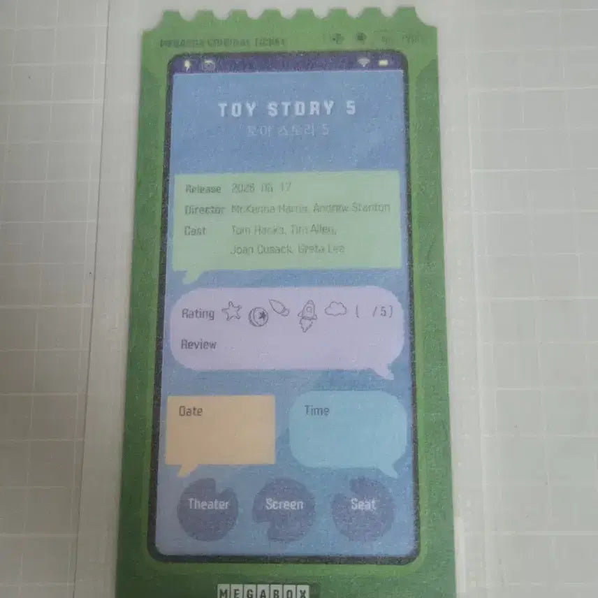 [BUNJANG] Megabox Toy Story 5 Original Ticket Special Edition / 메가박스 토이스토리5 오티 특전
