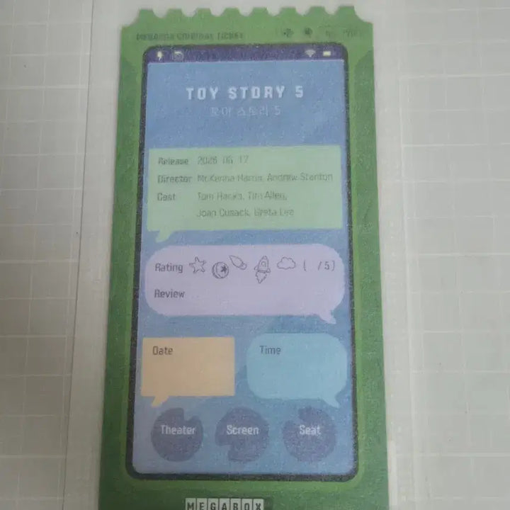 [BUNJANG] Megabox Toy Story 5 Original Ticket Special Edition / 메가박스 토이스토리5 오티 특전