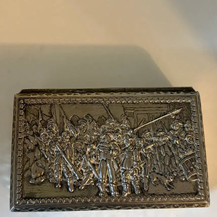 [BUNJANG] Vintage Italian Silverplate Wood Trinket Box / 빈티지 이태리 실버플레이트 우드 트링켓 박스