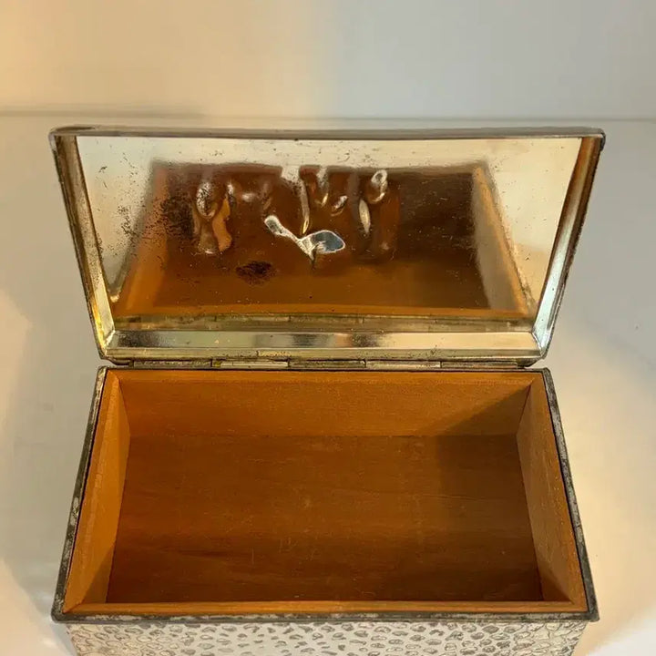 [BUNJANG] Vintage Italian Silverplate Wood Trinket Box / 빈티지 이태리 실버플레이트 우드 트링켓 박스