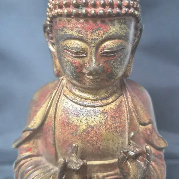 [BUNJANG] Antique Buddha Statue with Donor Signature / 제작 연대를 알 수 없는 이 불상 뒷면에는 기증자의 서명이 있는 것으로