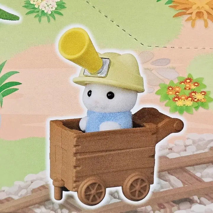 [BUNJANG] Sylvanian Families Adventure Blind Bag Latte Cat Newborn Carriage Cart Mine Cart / 실바니안 어드벤처 블라인드백 라떼 고양이 신생아 수레 카트 광산차