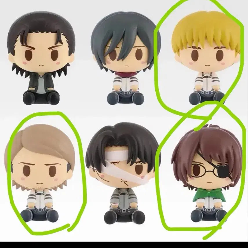 [BUNJANG] Attack on Titan Chokonokko Figures (Jean, Armin, Hange) / 진격의 거인 제일복권 초코노코(쟝,아르민,한지)