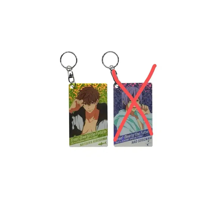 [BUNJANG] Free! Kirishima Natsuya &amp; Serizawa Nao DF Lamé Keyring / 프리! free! 키리시마 나츠야 DF 라메키 키링