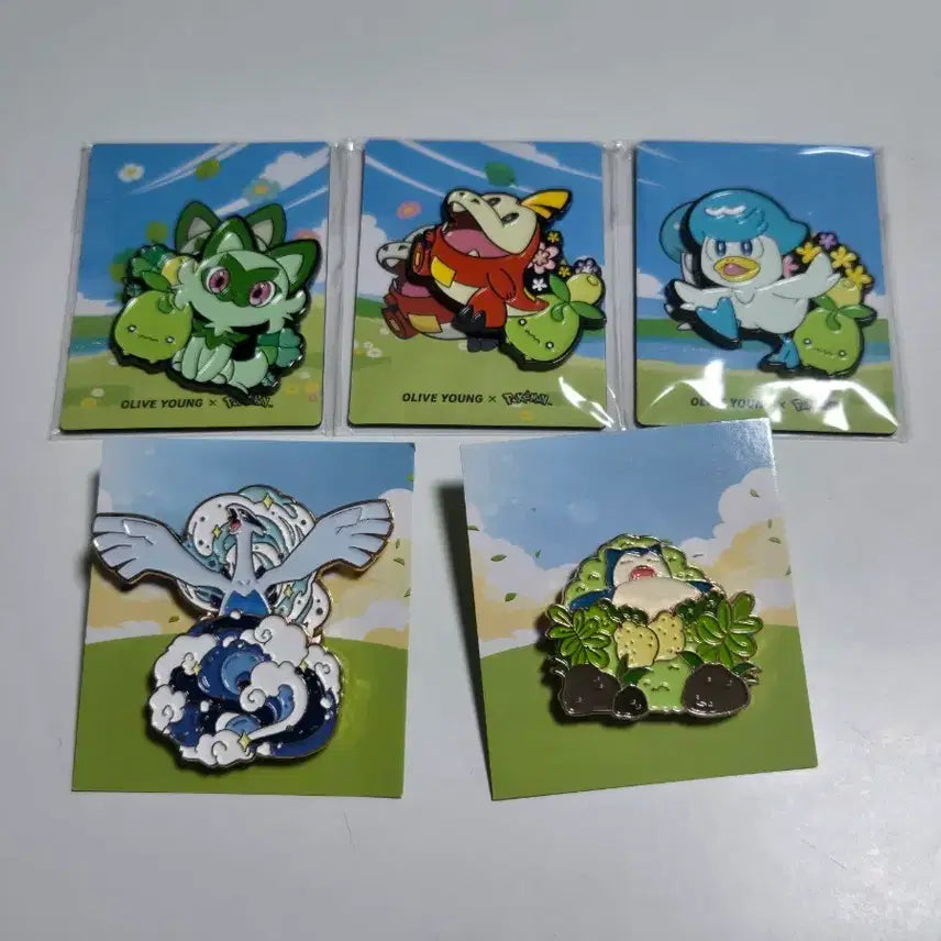 [BUNJANG] Pokemon Olive Young and Isaac Toast Collaboration Magnet and Badge Set / 포켓몬스터 올리브영 마그넷 및 이삭토스트 뱃지