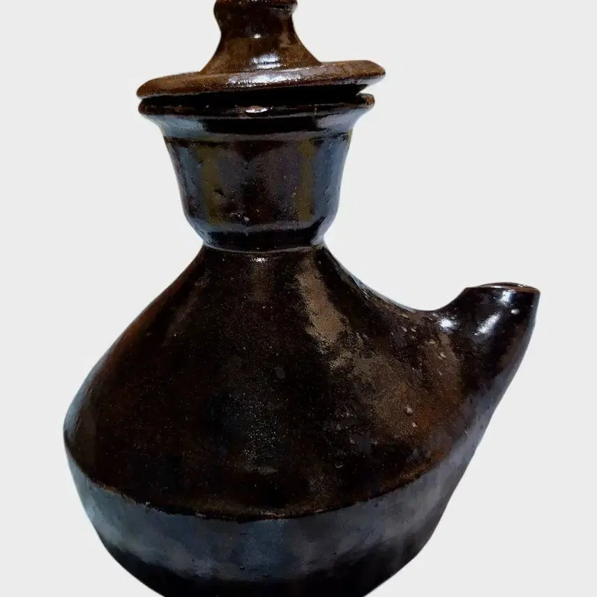 [BUNJANG] Black Glazed Earthenware Pitcher Folk Art / 흑유 옹기주자 민속품