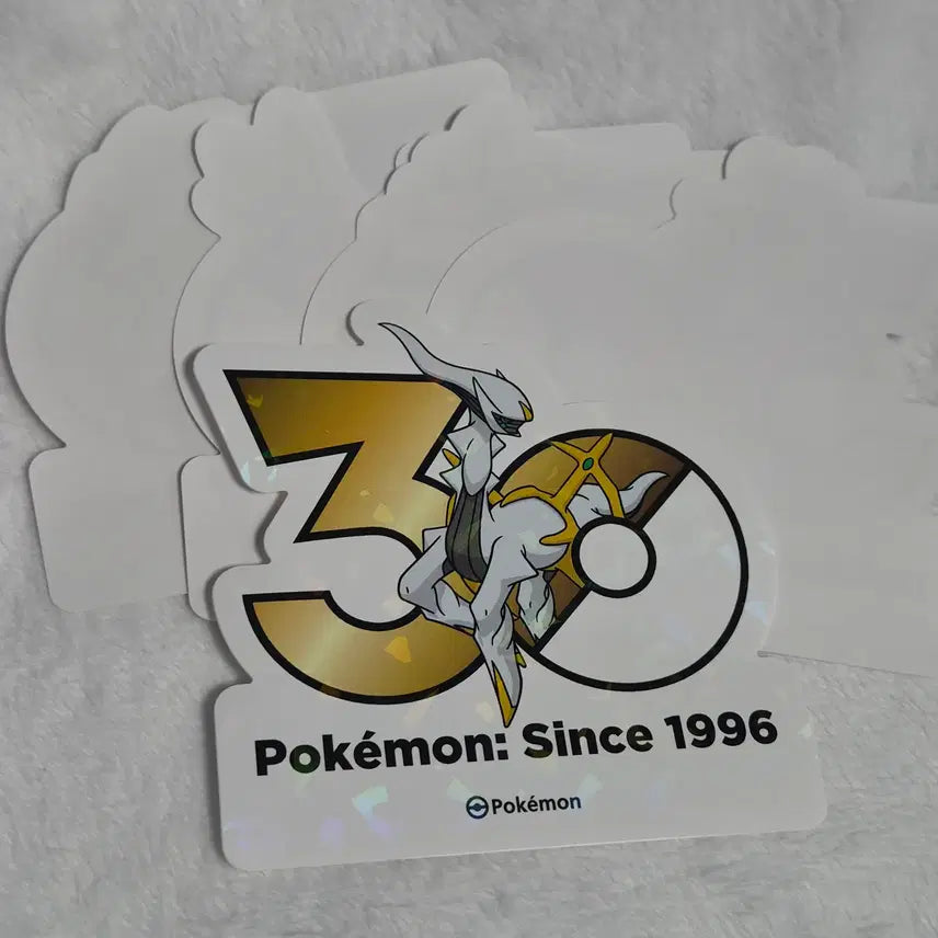 [BUNJANG] Pokemon 30th Anniversary Logo Stickers Arceus + Random 4 Stickers / 포켓몬 30주년 로고 스티커 아르세우스+랜덤4장 판매합니다.