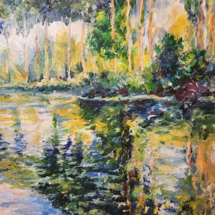 [BUNJANG] Artist Jeong In-soo Claude Monet "Poplars at the Seine" Reinterpretation Painting (Size 20) / [정인수 화백] 클로드 모네 &