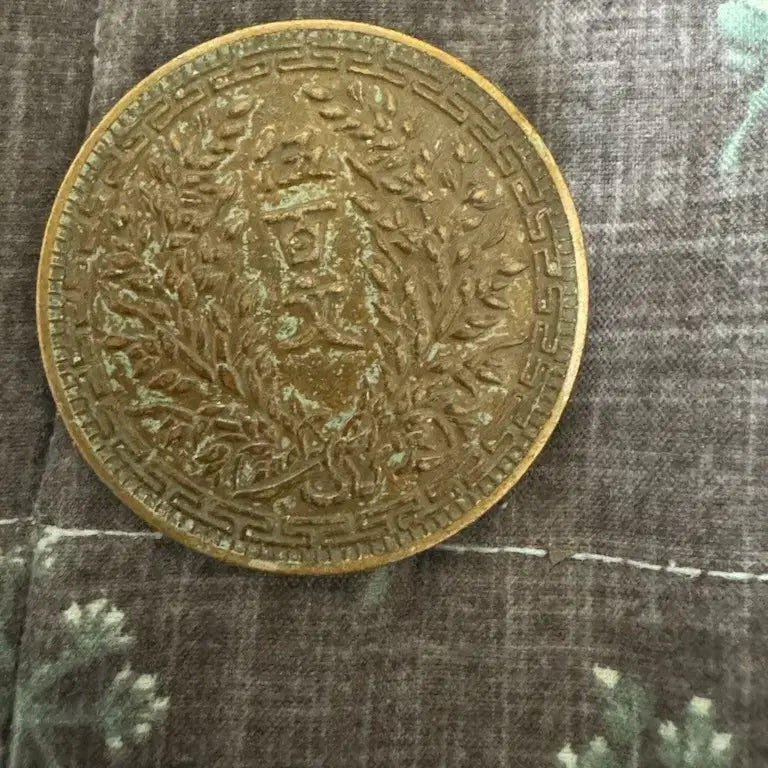 [BUNJANG] Republic of China Era Grain Pattern Copper Coin / 민국 시대 곡식 무늬 고동전 자연 묵은 피막 소장품