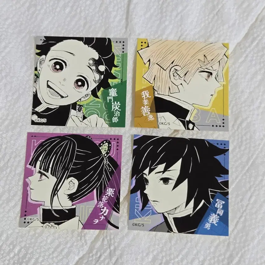 [BUNJANG] Demon Slayer Original Art Square Sticker Bundle - Giyu, Zenitsu, Tanjiro / (일괄)점프샵 귀멸의칼날 귀칼 원화 스퀘어 스티커 - 기유 젠이츠 탄지로