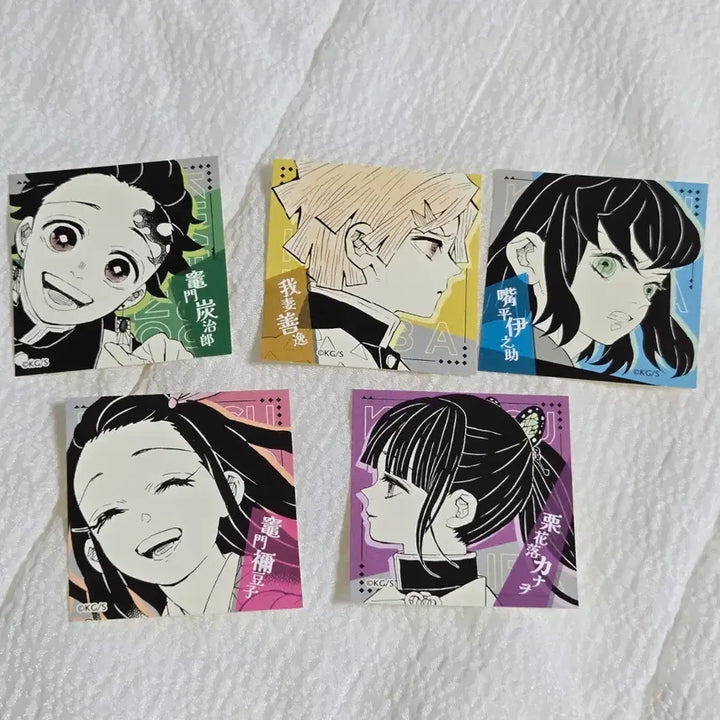 [BUNJANG] Demon Slayer Original Art Square Sticker Bundle Set - Zenitsu Inosuke / (일괄) 점프샵 귀멸의칼날 귀칼 원화 스퀘어 스티커 - 젠이츠 이노스케
