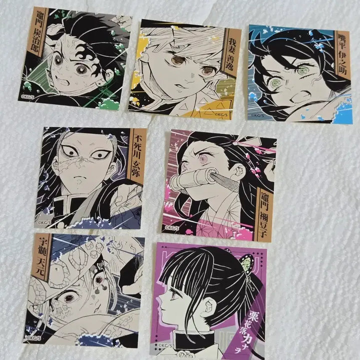[BUNJANG] Jump Shop Demon Slayer Original Art Square Sticker Bundle Set - Zenitsu, Tengen, Genya / (일괄) 점프샵 귀멸의칼날 귀칼 원화 스퀘어 스티커 - 젠이츠 텐겐 겐야