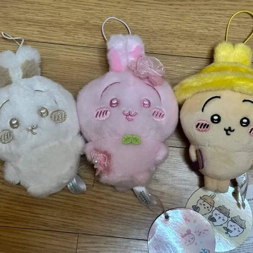 [BUNJANG] Milk Rabbit, Cherry Blossom Rabbit, Autumn Rabbit Plush Set / 밀크우사기+벚꽃우사기+가을우사기 새상품 일괄 판매해요!