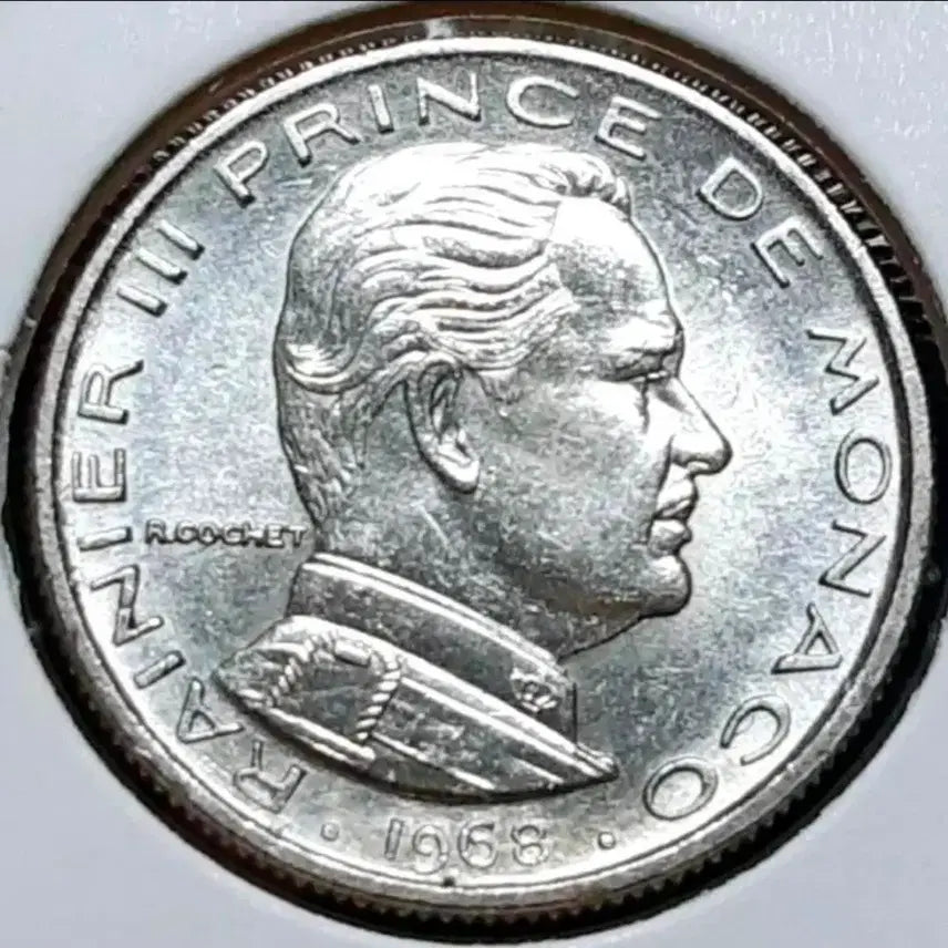 [BUNJANG] Monaco 1968 1/2 Franc Uncirculated Coin / 모나코 미사용 1968년 1/2프랑.외국주화 주화 화폐 동전