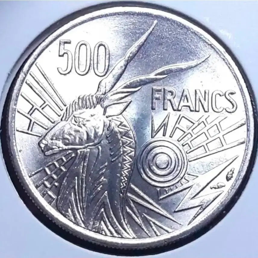 [BUNJANG] Central African Union 1976 500 Francs Coin (Uncirculated) / 희귀 중앙아프리카연합 완전미사용 1976년 500프랑.주화 화폐 동전