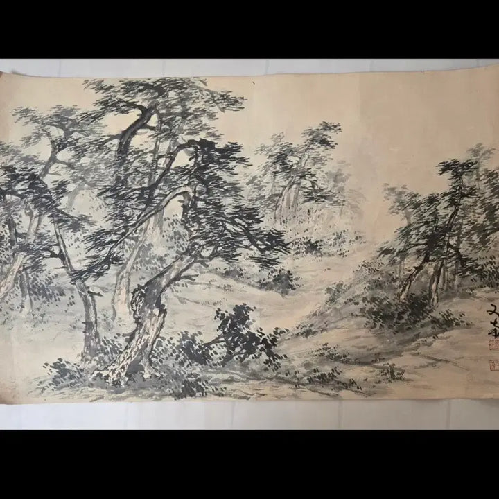 [BUNJANG] Woo Nam Lee Ok Seong Original Ink Wash Landscape Painting (Nam Nong Heo Geon Disciple) / 우남 이옥성 화백의 귀한 원화 수묵산수화(남농허건선생) 수제자