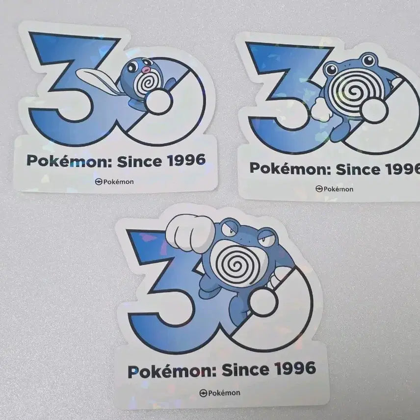 [BUNJANG] Pokemon 30th Anniversary Logo Sticker Poliwhirl Evolution Set / 포켓몬 성수 30주년 로고 스티커 발챙이 진화세트