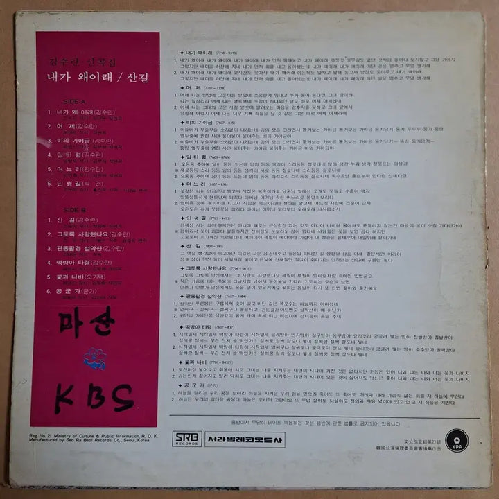 [BUNJANG] Kim Soo-ran New Songs Collection LP / 김수란 신곡집 LP
