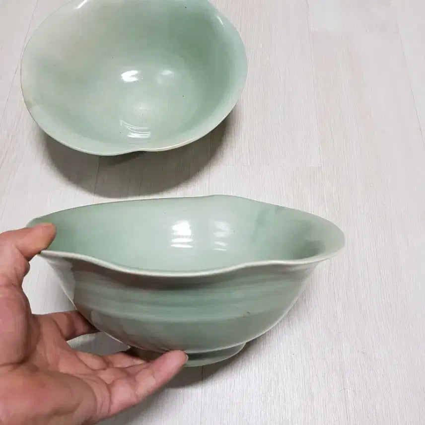 [BUNJANG] Celadon Large Bowl Set / 화구청자작품대완2점
