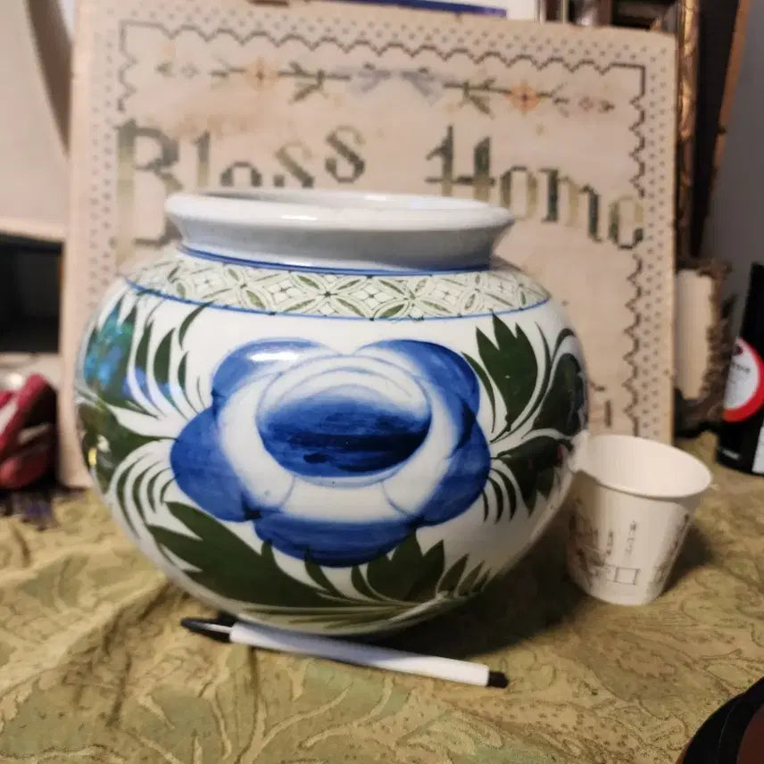 [BUNJANG] Vintage Peony Jar Large / 오래된 목단단지 높이20cm 지름24cm