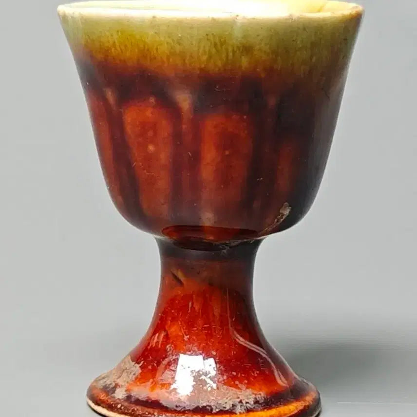 [BUNJANG] Republic of China Era Celadon Glaze High-Footed Cup Antique Chinese Porcelain / [진품] 민국시대 요변유 고족배 잔 중국도자기 골동품 고미술품 수집품