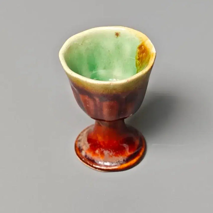 [BUNJANG] Republic of China Era Celadon Glaze High-Footed Cup Antique Chinese Porcelain / [진품] 민국시대 요변유 고족배 잔 중국도자기 골동품 고미술품 수집품