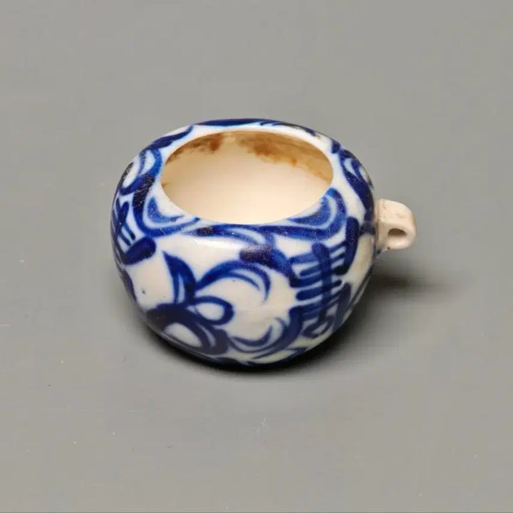 [BUNJANG] Qing Dynasty Mid-Late Period Blue and White Porcelain Small Incense Container Antique Chinese Ceramic / [진품] 청나라 중후기 청화백자 소형 향합 중국도자기 골동품 고미술품 수