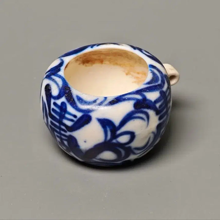 [BUNJANG] Qing Dynasty Mid-Late Period Blue and White Porcelain Small Incense Container Antique Chinese Ceramic / [진품] 청나라 중후기 청화백자 소형 향합 중국도자기 골동품 고미술품 수