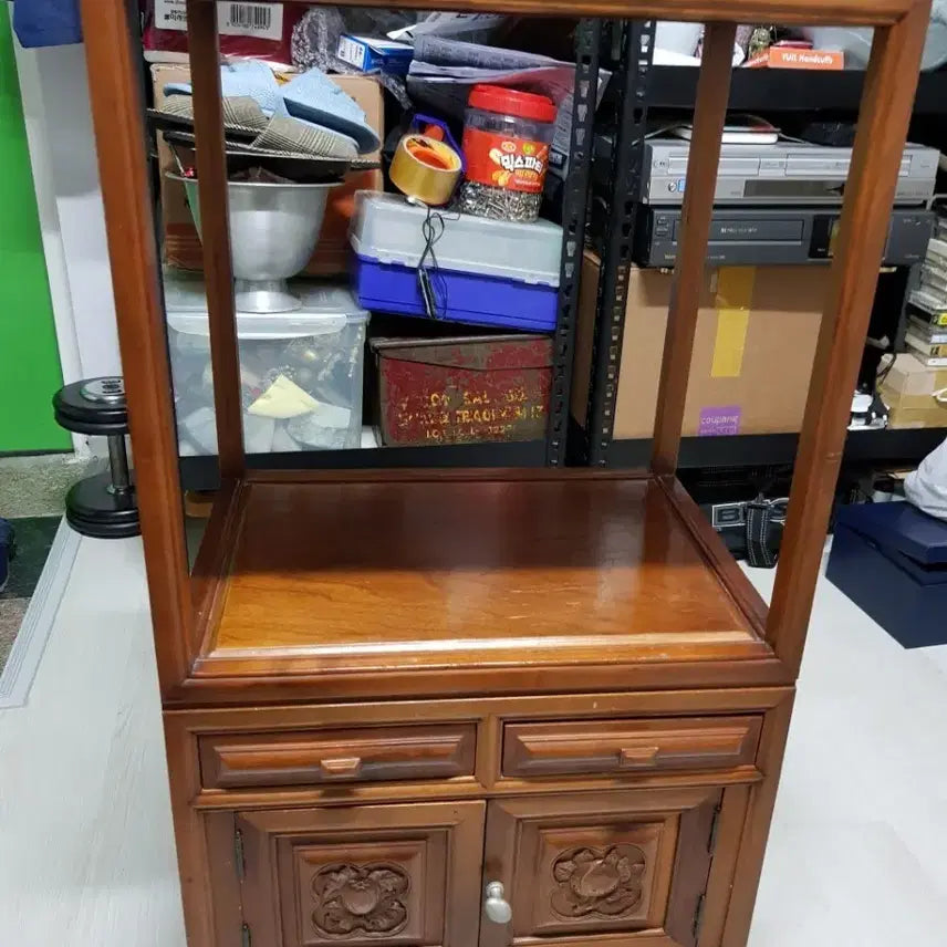 [BUNJANG] Vintage Solid Wood Four-Sided Table / 빈티지원목사방탁 고가구