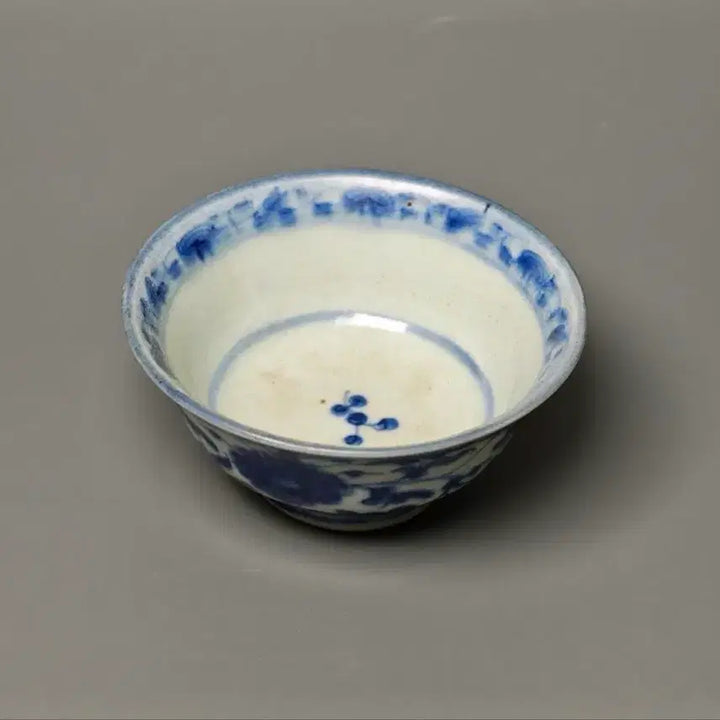 [BUNJANG] Chinese Qing Dynasty Celadon Porcelain Tea Bowl Antique / [진품] 청나라 중기 청화초화문 다완 중국도자기 골동품 고미술품 수집품