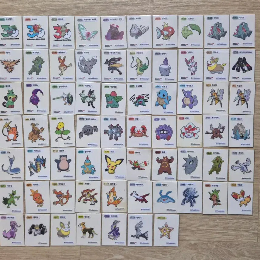 [BUNJANG] Pokemon Stickers 31-Piece Bundle Set / 포켓몬 띠부씰 67종 일괄