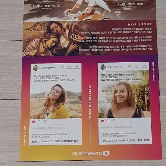 [BUNJANG] Elizabeth Olsen Aubrey Plaza "Ingrid Goes West" (2018) Movie Flyer / 엘리자베스올슨 언프리티소셜스타(2018년)전단지