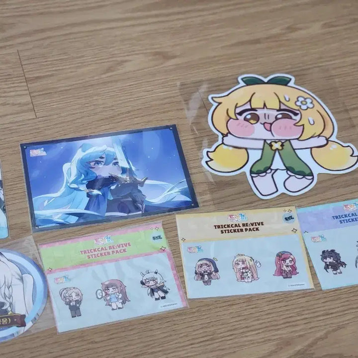 [BUNJANG] Trickle 2nd Anniversary TIG Exclusive Postcard + Sticker Pack Set / 트릭컬 2주년 티그 특전 + 스티커팩3개 팝니다