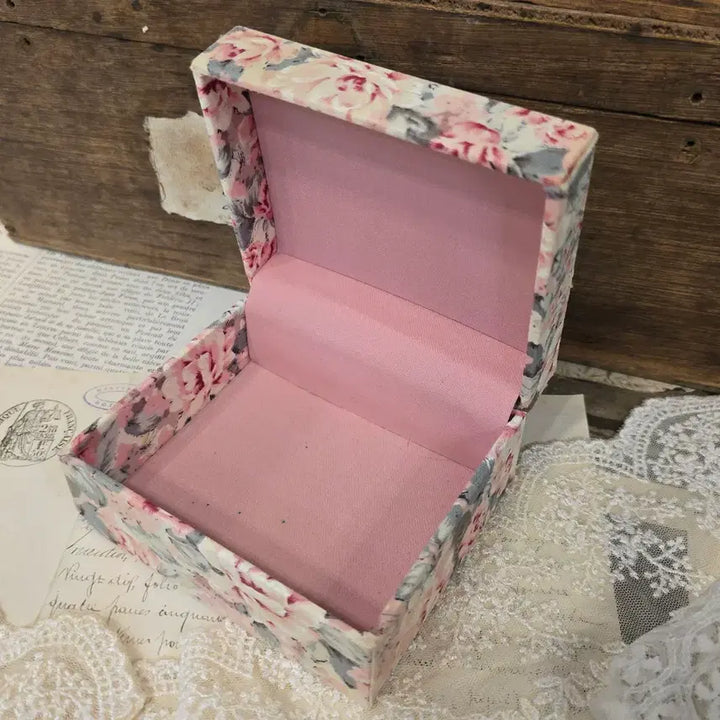 [BUNJANG] Vintage French Flower Fabric Cartonnage Box / 빈티지 플라워 패브릭 박스 까또나주