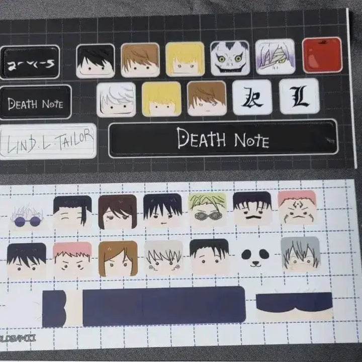[BUNJANG] Jujutsu Kaisen Death Note Keyboard Sticker Set / 밤삼향님 주술회전 키보드 스티커