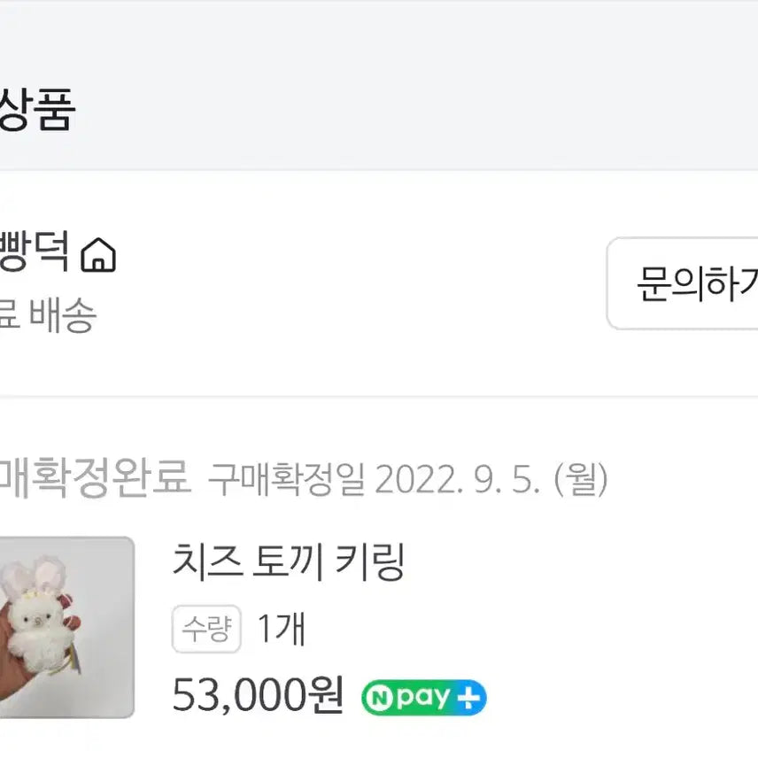 [BUNJANG] Cafemimi Animator BBangbbangduck Cheese Rabbit Keyring / 카페미미 빵빵덕 작가님 치즈토끼키링
