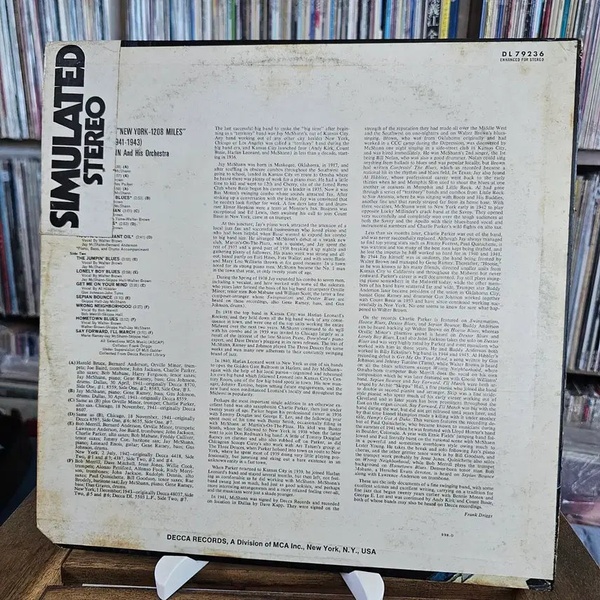 [BUNJANG] Jay McShann "New York - 1208 Miles" (1941-1943) LP / (미국반, 재즈 피아니스트 제이 맥샨) Jay McShann LP