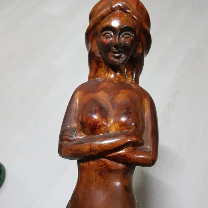 [BUNJANG] Wooden Sculpture Woman Figurine Ornament / 나무 조각 여성상 장식품