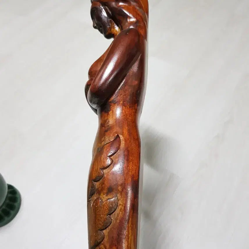 [BUNJANG] Wooden Sculpture Woman Figurine Ornament / 나무 조각 여성상 장식품