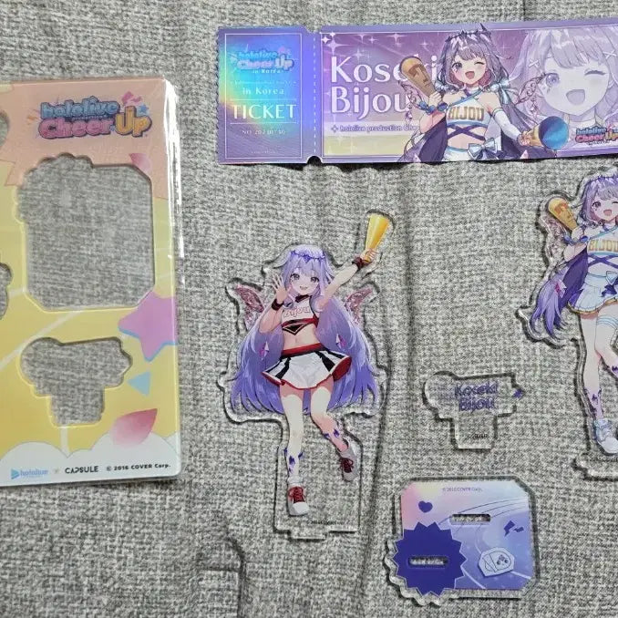 [BUNJANG] Hololive EN Koseki Bijou Cheer Up Acrylic Stand &amp; Ticket Set / 홀로라이브 en 코세키 비쥬 bijou 치어업 cheer up 굿즈