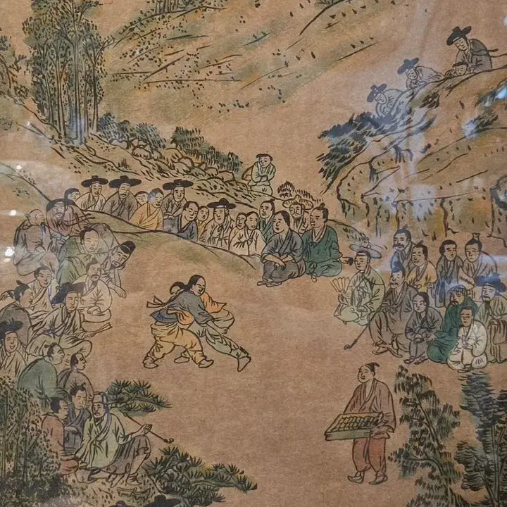 [BUNJANG] Kim Hong-do Style "Ssireum" Folk Painting / 풍속화/ 씨름/채색화
