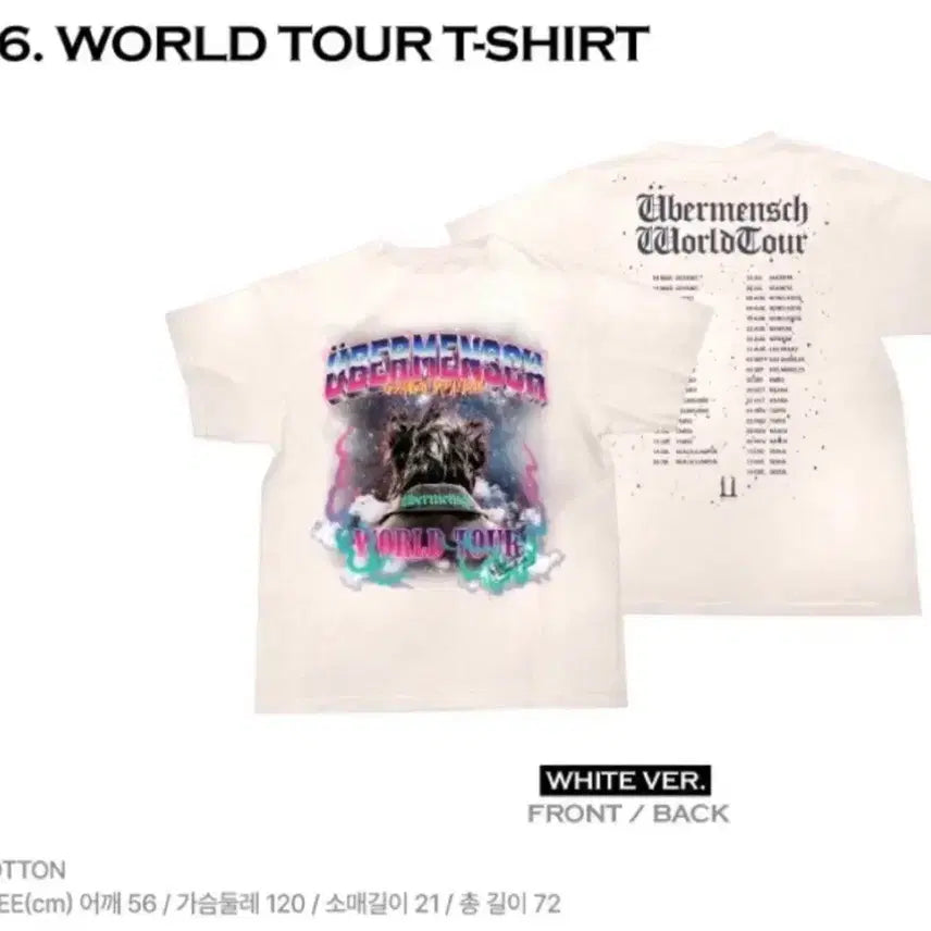 [BUNJANG] G-Dragon Ubermensch World Tour T-Shirt White / (정가이하) 빅뱅 콘서트 지드래곤 위버멘쉬 월드 투어 티셔츠 화이트