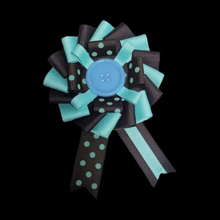 [BUNJANG] Handmade ITA Bag Rosette Brooch - Mint Chocolate / (추가금X) 수제 주문제작 이타백 리본 로제트 브로치 ㅡ 민트초코