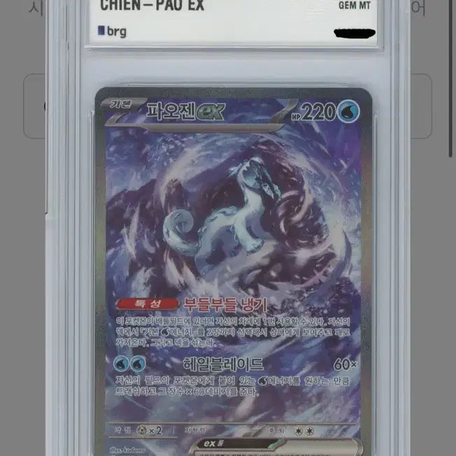 [BUNJANG] Pokemon Card Chien-Pao EX SAR BRG10 Graded / 포켓몬카드 파오젠 sar brg10