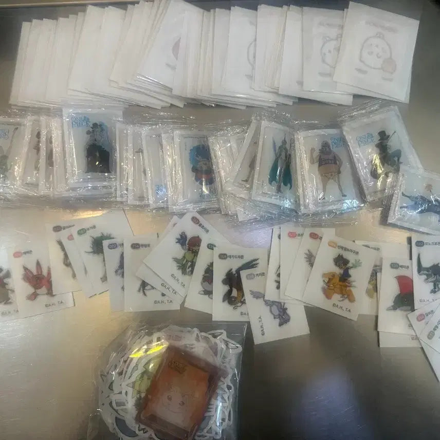 [BUNJANG] Pokemon, Digimon, One Piece Sticker Bundle / 포켓몬 디지몬 원피스 띠부씰 일괄