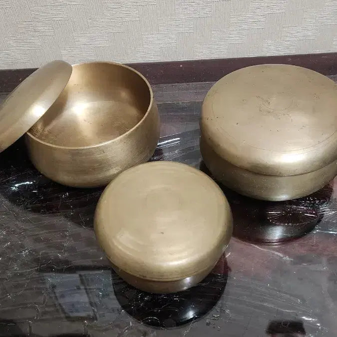 [BUNJANG] Brass Bangjja Yugi Bowls Set of 3 / 놋쇠방짜 유기그릇 3점일괄
