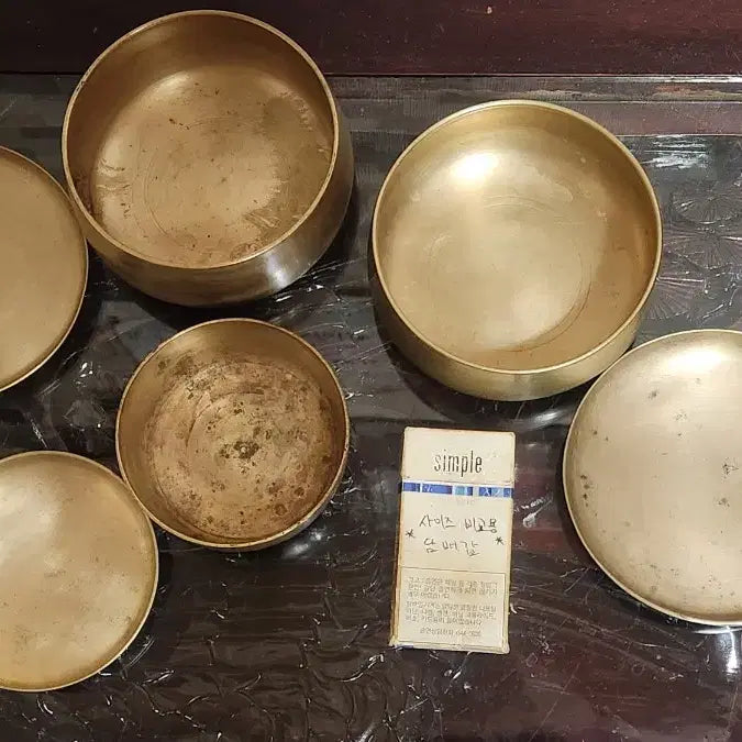 [BUNJANG] Brass Bangjja Yugi Bowls Set of 3 / 놋쇠방짜 유기그릇 3점일괄