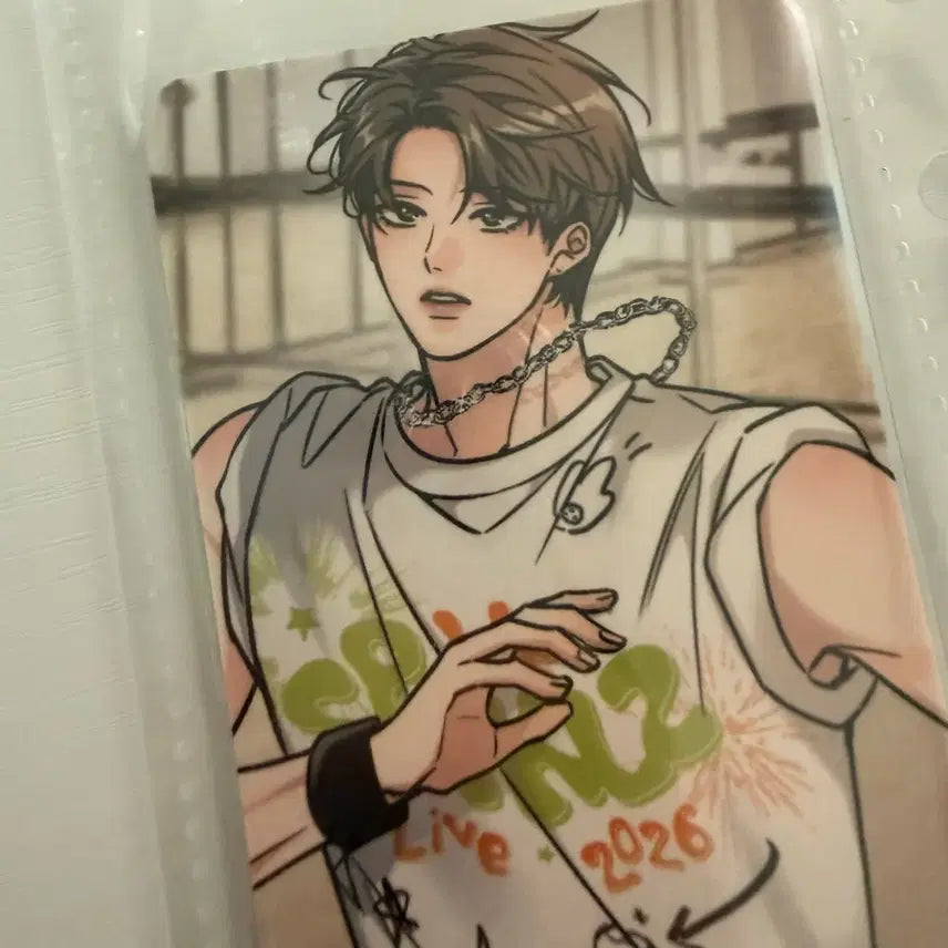 [BUNJANG] Sparkles Haebing Gokseon Baek Eun San T-shirt Photocard Resin / 스파클즈 해빙곡선 백은산 티셔츠 포카 포토카드 레진